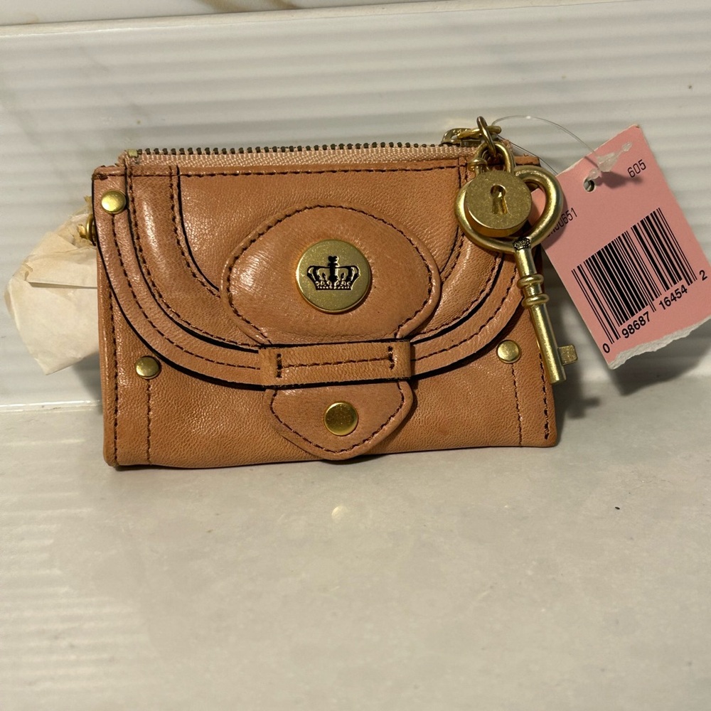 Juicy Couture Pink Leather Coin Pouch with Key Charm